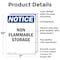 Signmission Non Flammable Storage OSHA Notice Sign, Aluminum, 7in W x 10in L, 2PK OS-2PACK-NS-A-710-V-15052 - alternate 3